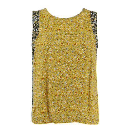 ENRO Mix Fabric Sleeveless Blouse - Printed