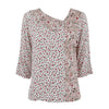 ENRO Mix Fabric With Asymmetrical Collar Blouse - Prints