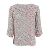 ENRO Mix Fabric With Asymmetrical Collar Blouse - Prints