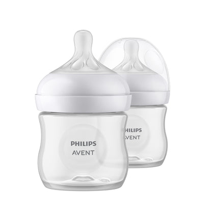 Philips Avent Natural Respone Baby Bottle 4oz/125ml 0m+ (2 Bottles - Flow 2 Nipple) (SCY900-02)