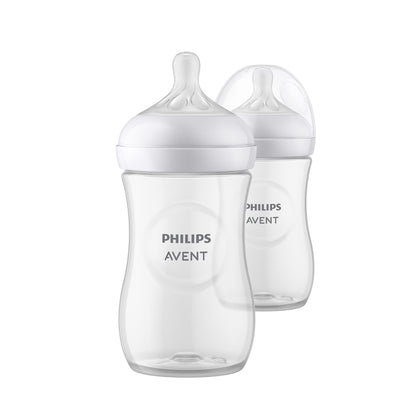 Philips Avent Natural Response Baby Bottle 9oz/260ml 1m+ (2 Bottles - Flow 3 Nipple) (SCY903-02)