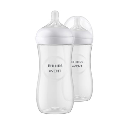 Philips Avent Natural Response Baby Bottle 3m+ 11oz/330ml (2 Bottles - Flow 4 Nipple) (SCY906-02)