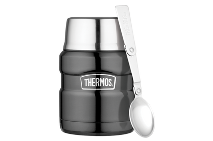 Thermos 0.47L SS King Food Jar with Folding Spoon - Cool Grey (SK-3000-CGY-P)