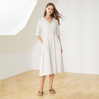 JA.SOCHA Sandwork Linen Dress