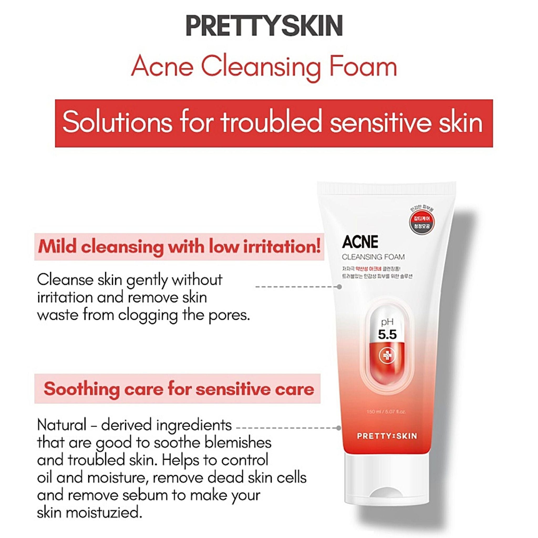 Pretty Skin pH 5.5 Acne Cleansing Foam