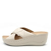 Sole Relief Quilted Leather Slip-On Sandals - Almond