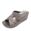 Sole Relief Diamond Embellished Slip-On Sandals - Grey