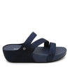 Sole Relief Diamond Embellished Slip-On Sandals - Navy