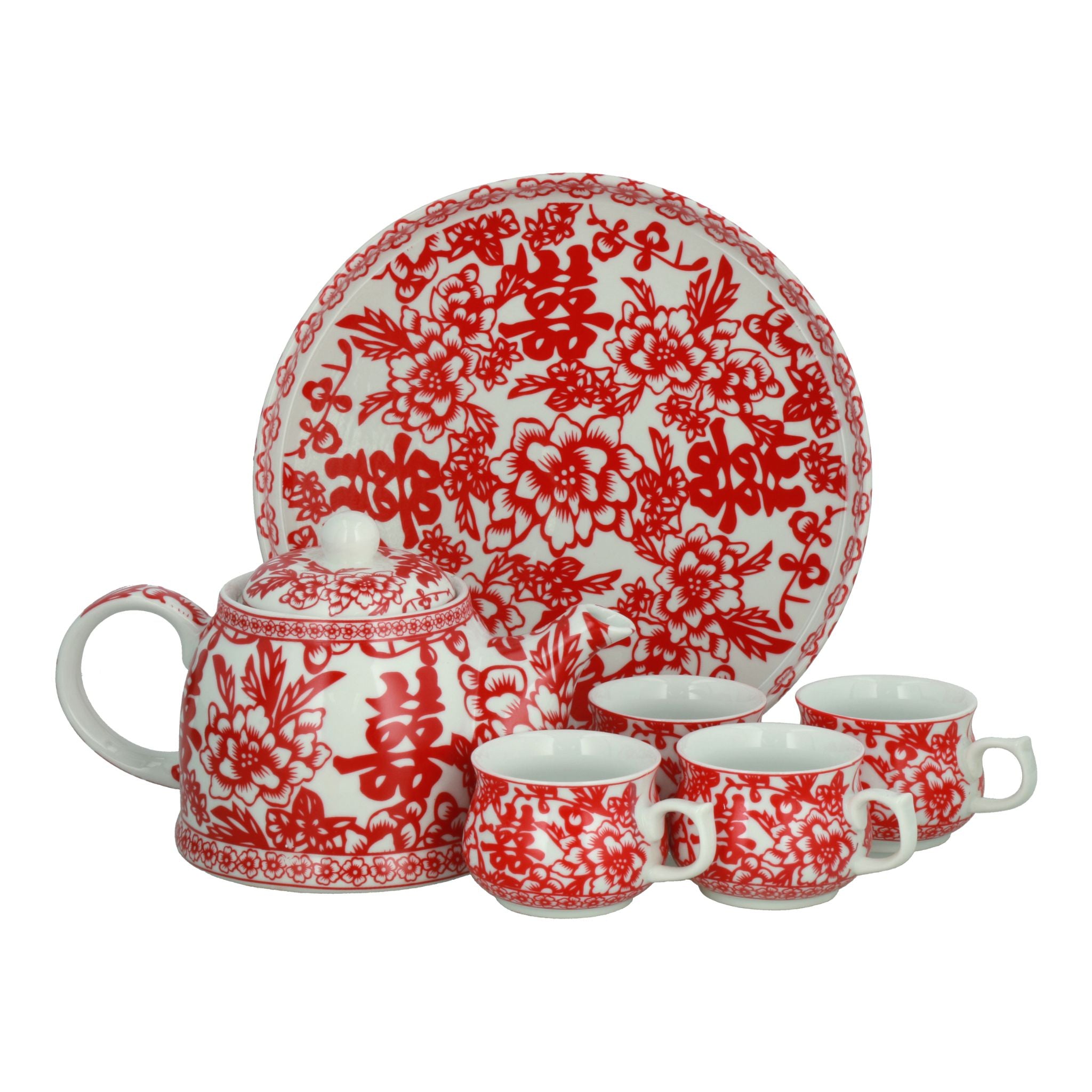 The Chinese Wedding Shop Chinese Wedding Tea Set (Prosperity Peonies) (T27)