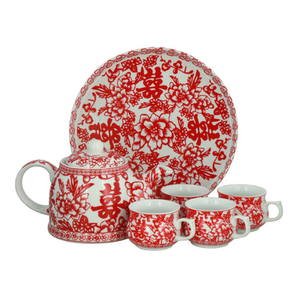 The Chinese Wedding Shop Chinese Wedding Tea Set (Prosperity Peonies) (T27)