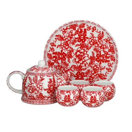 The Chinese Wedding Shop Chinese Wedding Tea Set (Prosperity Peonies) (T3)