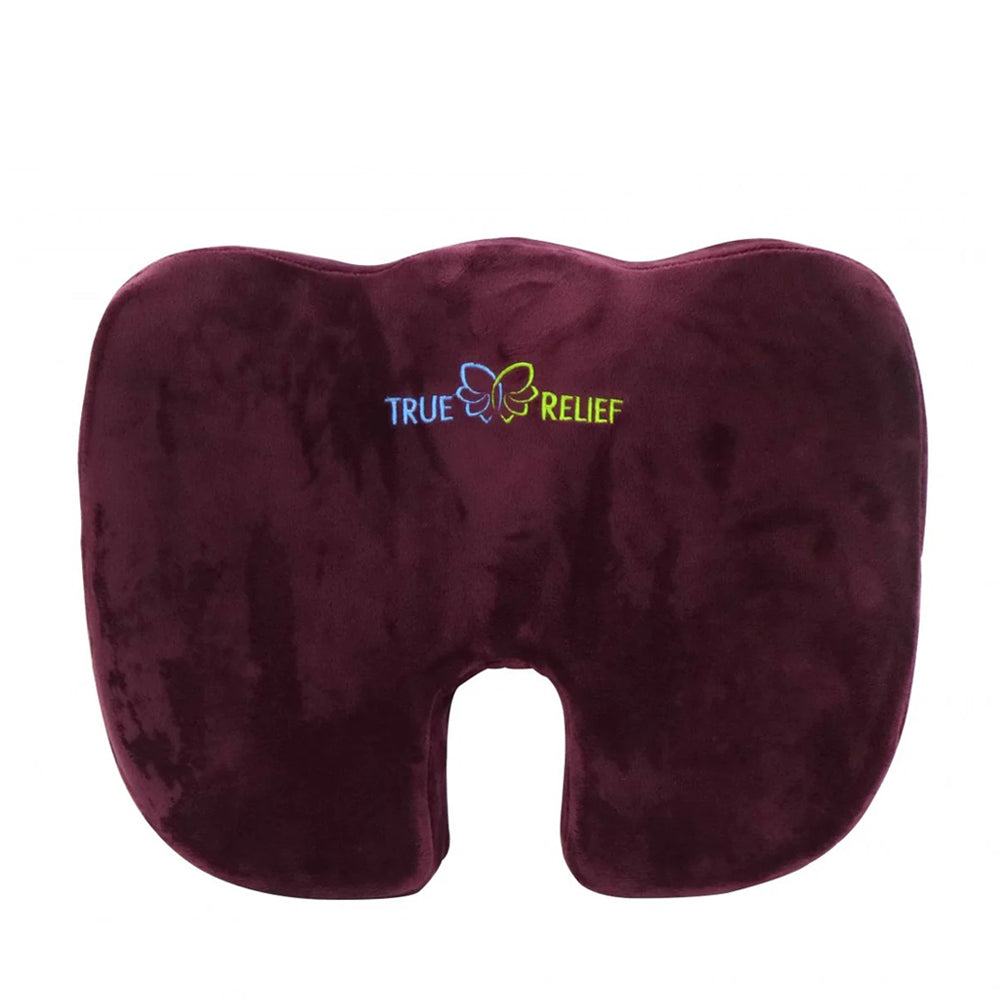 TRUE RELIEF Memory Foam Seat Cushion - Maroon