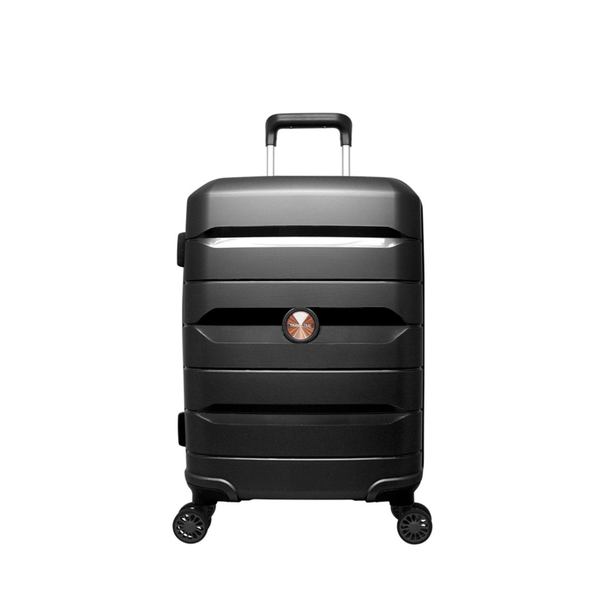 TRAVEL TIME TT-6117 20" Hard Case Spinner Luggage - Expandable, TSA Lock - Black