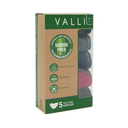 VALLI Bamboo/Elastane Briefs (5-pc pack) - Assorted