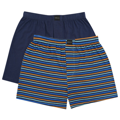 (Bundle of 2) VALLI Boxer Shorts (2-pc pack) - Navy/Stripe