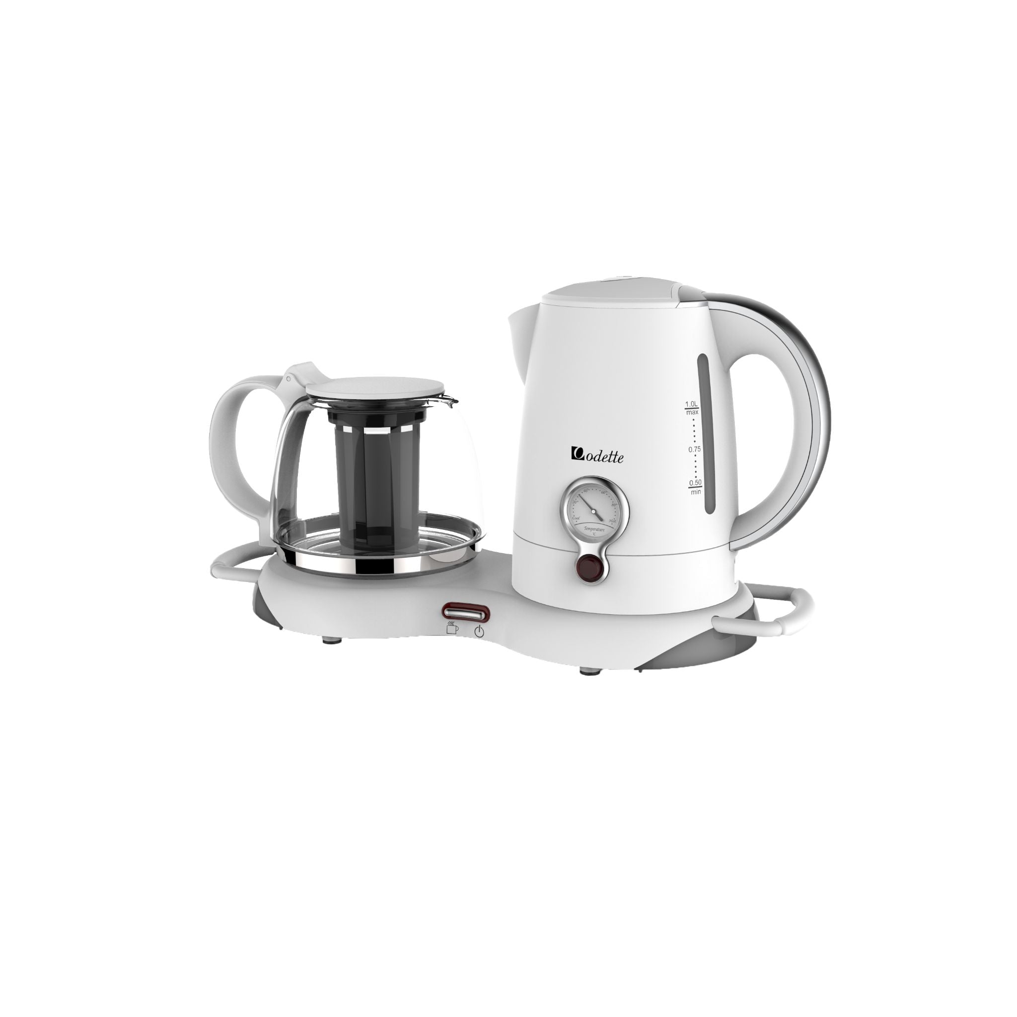 Odette 1L Kettle with Keep Warm Tea Tray (WK8287TR)