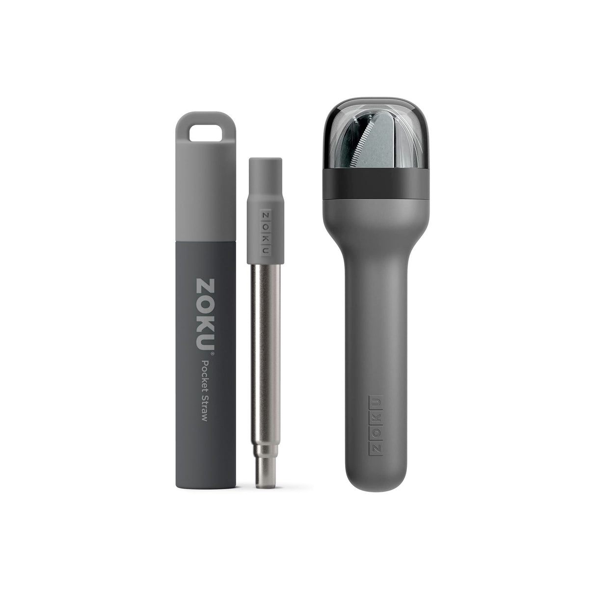 Zoku Two Tone Pocket Straw Gray