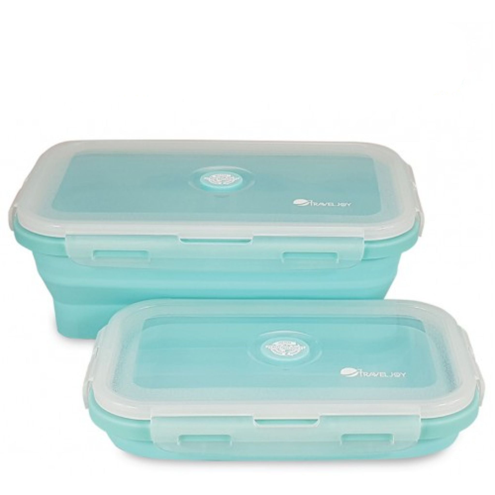 Travel Joy Eco Food Grade Silicone 1200ml Foldable Lunch Box - Turquoise