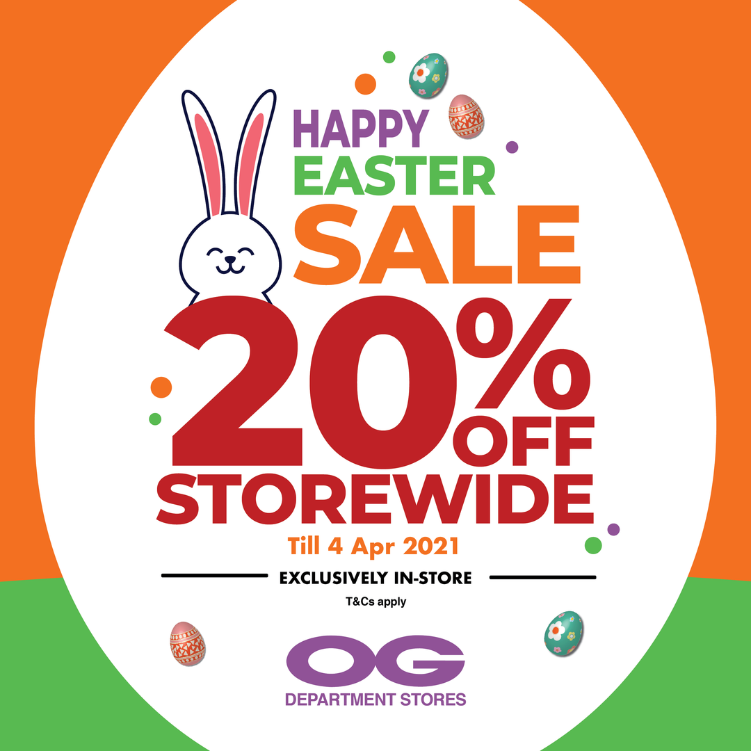 🐰  Happy Easter Sale 🐰 Storewide 20% off from 1–4 Apr only!