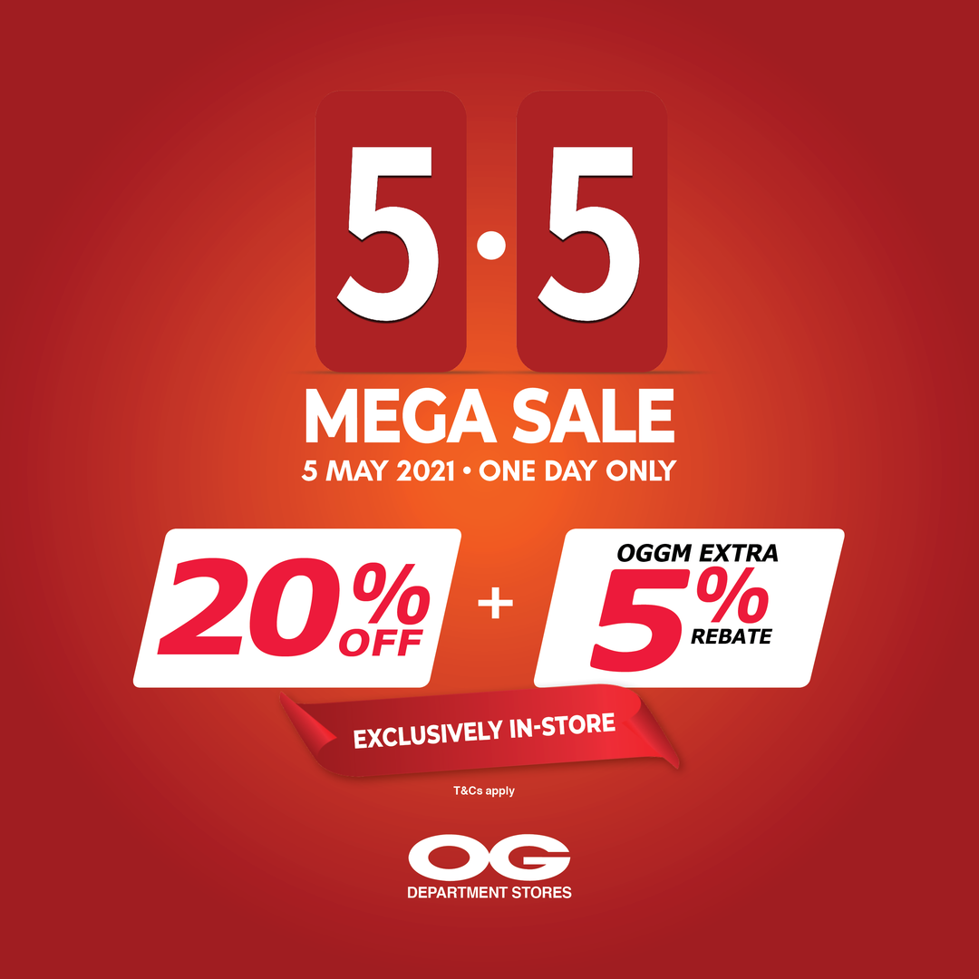 5.5 MEGA SALE 👏 Storewide 20% Off + OGGM Extra 5% Rebate & More!