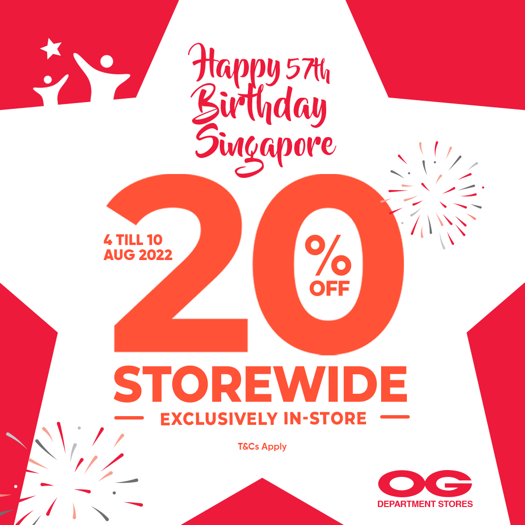 Celebrating SG57 🎊 Storewide 20% Off, Beauty Specials, $57 Deals & More!