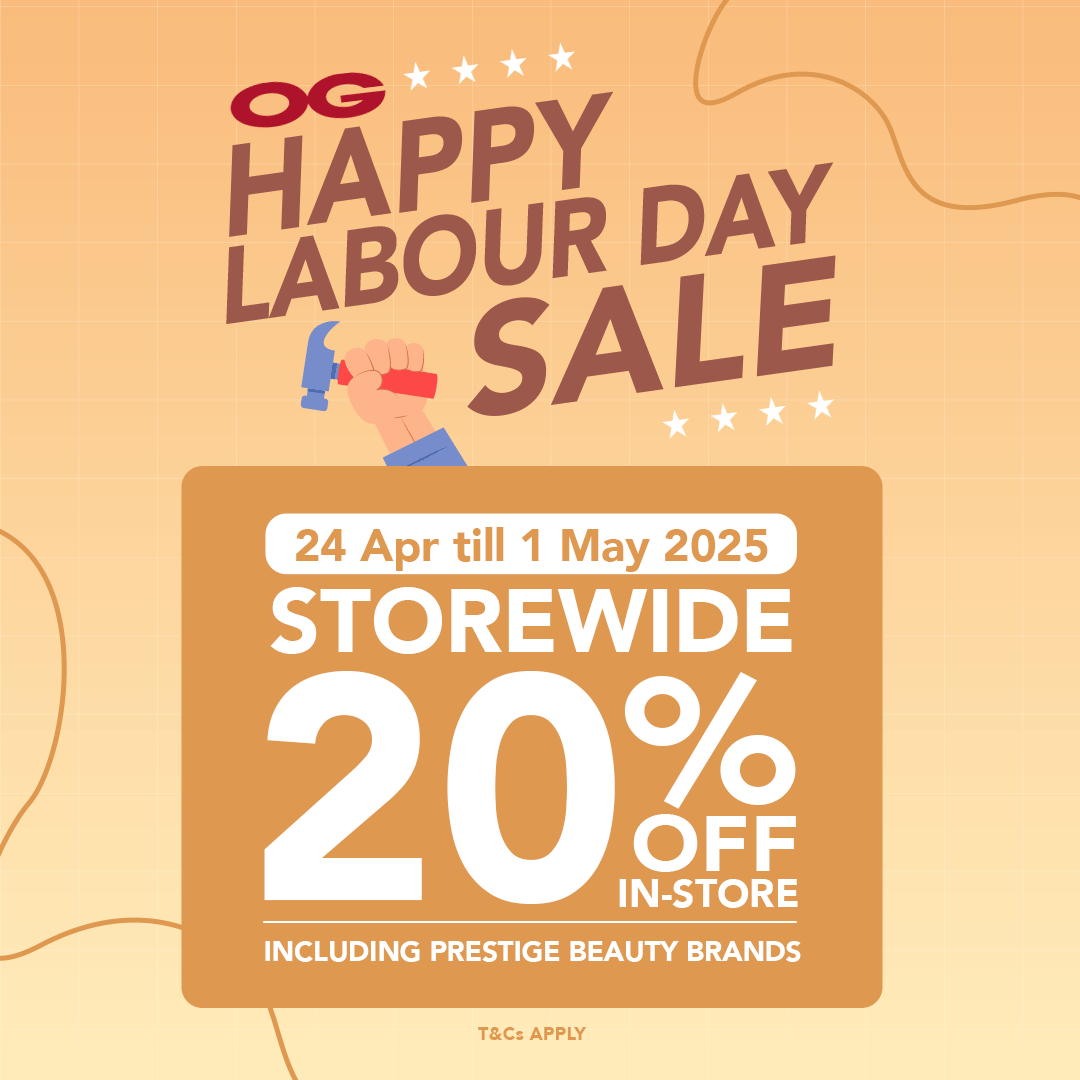 Happy Labour Day 💪 Storewide 20% Off incl. Prestige Beauty!