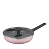 WMF Colorido Rose Pink 26cm Frypan with Glass Lid + 12-pc Palma Cromargan Cutlery Set