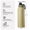 Kukeri 1000ml Vacuum Sport Bottle - Light Grey