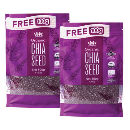 [Bundle of 2] 100% Superfood Organic Chia Seeds 500g+100g