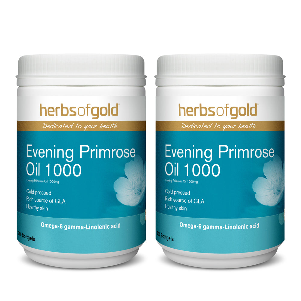 Herbs of Gold Evening Primrose Oil 1000 300 Softgels - Bundle of 2