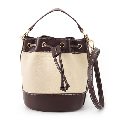 SARRER Leather Bucket Bag - Cream