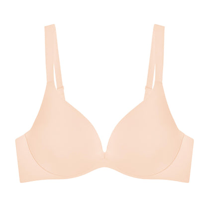 Triumph Body Make Up Illusion Smooth Wired Push Up Deep V Bra Nude Beige