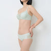 Triumph Body Make Up Illusion Lace Wired Half Cup Padded Bra Forest Frost