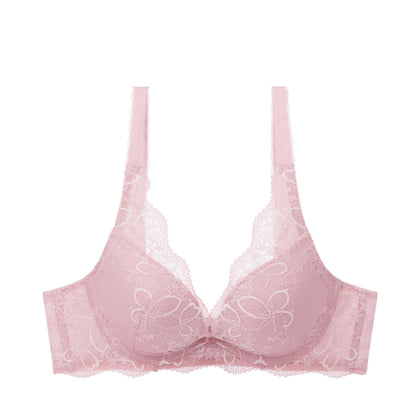 Triumph Aqua Plumeria Wired Push Up Deep V Bra - Opal Pink