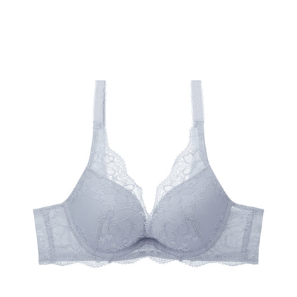 Triumph Aqua Plumeria Wired Push Up Deep V Bra - Feather
