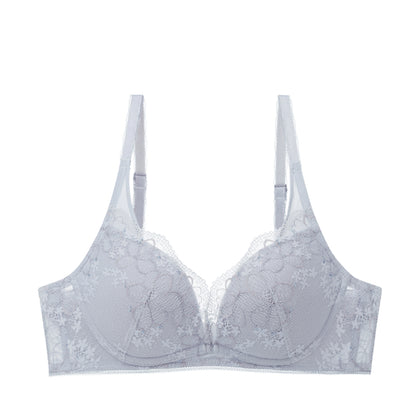 Triumph Aqua Plumeria Non-Wired Push Up Deep V Bra - Feather