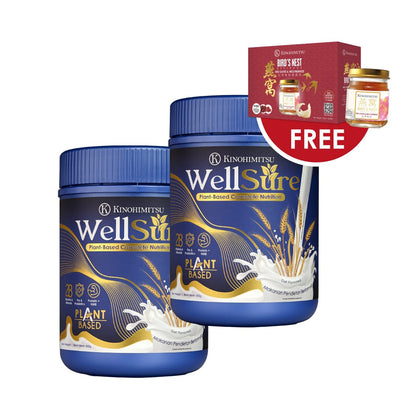 Kinohimitsu WellSure 850g x 2 + FREE Bird Nest Red Dates & Wolfberries 75g x 6 Bottles