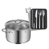 WMF Provence Plus 24cm High Casserole with Lid + MY2GO 8-pc Cutlery Set