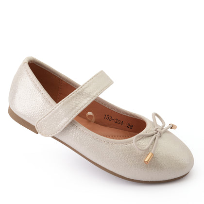 NONO All-Over Glitter Mary Jane with Bow Embellishment - Silver