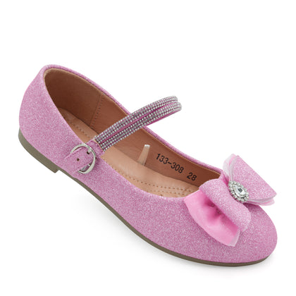 NONO Kids Mary Jane Glittered Pink Shoes - Pink (133-308-Pink)