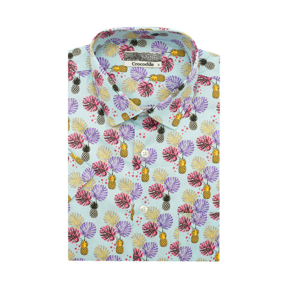 Crocodile Short-Sleeved Shirt - Pineapple