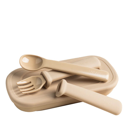 Hegen Multi-stage Fork and Spoon PPSU with Case - Taupe