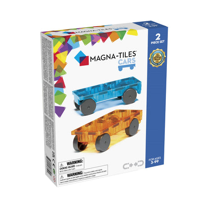 MAGNA-TILES Cars 2-Piece Expansion Set - Blue & Orange (16022-BO)