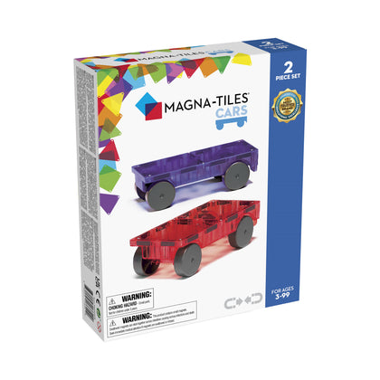 MAGNA-TILES Cars 2-Piece Expansion Set - Purple & Red (16022-PR)