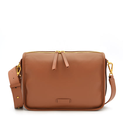 SARRER Leather Shoulder cum Crossbody Bag with Detachable Shoulder Strap - Brown