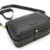 SARRER Leather Shoulder cum Crossbody Bag with Detachable Shoulder Strap - Black