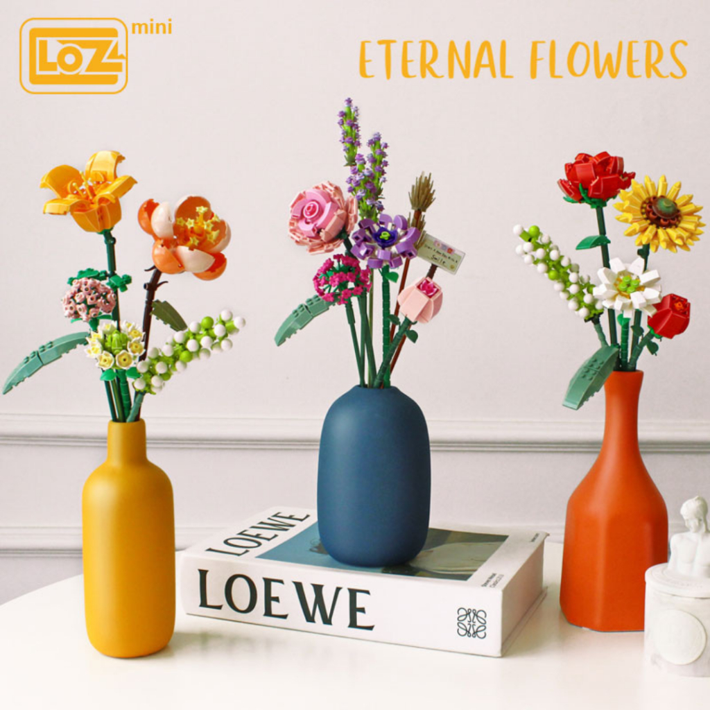 [Online Exclusive Bundle of 2] LOZ Eternal Flowers Mini Building Block Bouquet