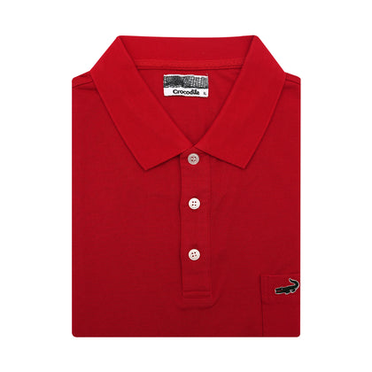 Crocodile Short-Sleeved Polo - Red