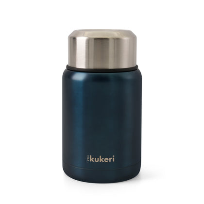 Kukeri 500ml Insulated Food Jar with Foldable Spoon - Blue