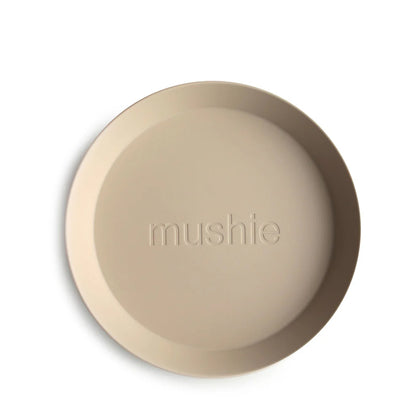 mushie Round Dinnerware Plates Set of 2 - Vanilla